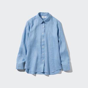 UNIQLO Premium Linen Shirt | 61 BLUE | Medium